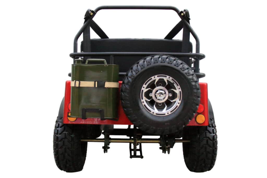 Coolster GK-6125A mini jeep in red, rear view